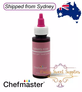 BAKER'S ROSE Chefmaster Gel Colour 2.3oz 68ml - Cake Fondant Buttercream Icing - Picture 1 of 3