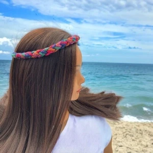 Handcrafted Multi-Colored Braided Festival Headband Renaissance Hair Crown - Picture 1 of 9