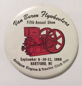 1988 Van Burden Schwungräder Pin hinten Knopf Traktor Pin Hartford Michigan