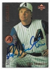 BUCK SHOWALTER Autographed Signed 1996 Upper Deck card #476 Arizona Diamondbacks