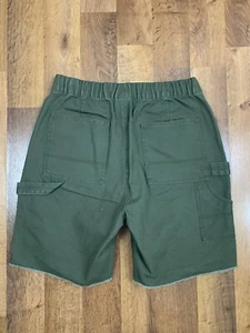 LCKR Men’s M Cutoff Painter Shorts Army Green Double Knee - Picture 1 of 7