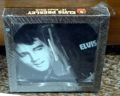 RELÓGIO DE PAREDE ELVIS PRESLEY PRETO E BRANCO 11" VIDRO  - Imagem 1 de 3
