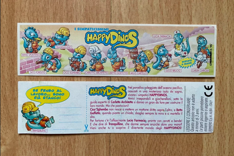 Ü EI  1 BPZ  Happy Dinos 1996 - Italien,  Dapsy Dinos Bauarbeiter - Bild 1 von 1