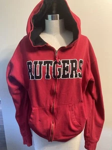 Rutgers VintageStadium Athletic Hoodie Unisex Xxl Red - Embroidered Letters - Picture 1 of 8