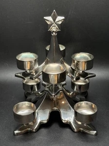 Elegance versilbert Zink Teelicht Weihnachtsbaum Kerzenhalter 7,5" hält 8 - Bild 1 von 12