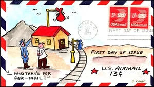 Scott C83 - 13 Cents Winged Envelope Ben Kraft Hand Painted FDC - Add On Unique? - Picture 1 of 2