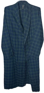 VTG Polo Ralph Lauren Blue:Green Plaid Flannel Robe Bathrobe Mens Small - Picture 1 of 6