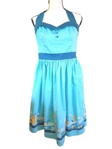 Disney Parks L Kleid Shop Swing Dress Rides Icons am Saum Türkis  - Bild 1 von 8