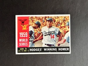1960 TOPPS #388 WORLD SERIES GAME #4 HODGES’ WINNING HOMER VGEX+ - Bild 1 von 2