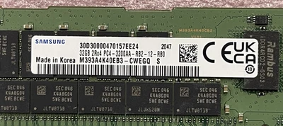 SAMSUNG 32GB 2Rx4 PC4-3200AA SERVER MEMORY (M393A4K40EB3-CWEGQ) - Image 1 of 2
