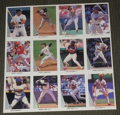 1990 Folha Visualização FOLHA SEM CORTES 12 Cartões 2º Ano Griffy LARKIN Ozzie ENCONTRADO RARO - Imagem 1 de 2