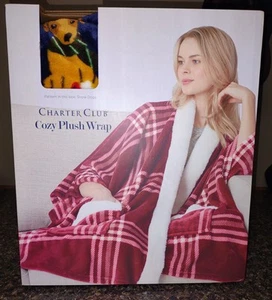 Charter Club Cozy Plush Wrap "Snow Dogs" Holiday Pups; NIB  - Picture 1 of 5