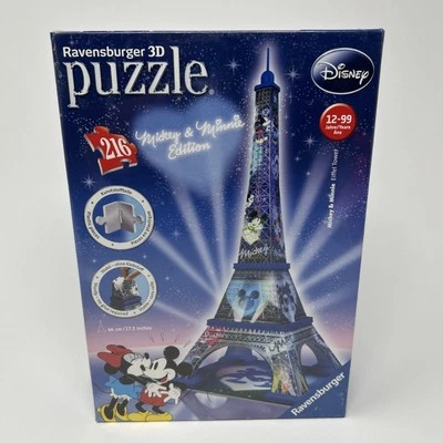 New Ravensburger 3D Mickey and Minnie Eiffel Tower 216 Piece Puzzle - Image 1 of 4