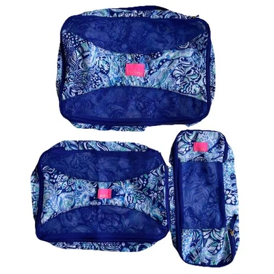 LILLY PULITZER Escape Packing Cube Set Of 3 In Multi Feline Good NWOT - Image 1 of 4
