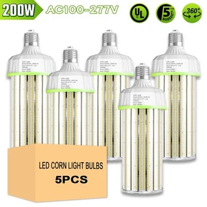 5X 200W LED Corn Bulb Light Garage Warehouse High Bay Lighting E39 Base 30000LM - Picture 1 of 14