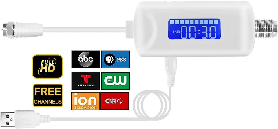 TV Antenna Amplifier, 25dB High Gain Signal Booster for Digital White  - Image 1 of 4