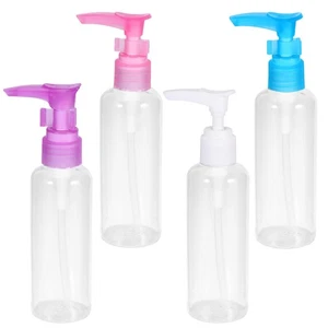 4 Pcs 100 ml Makeup Subpackaging Press Pump Bottle PET Plastic Emulsion Bottle - Picture 1 of 12