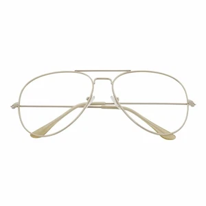 COOPER - Large Metal Aviator Blue Light Glasses Silver Clear Lens Glasses 54mm - Picture 1 of 8