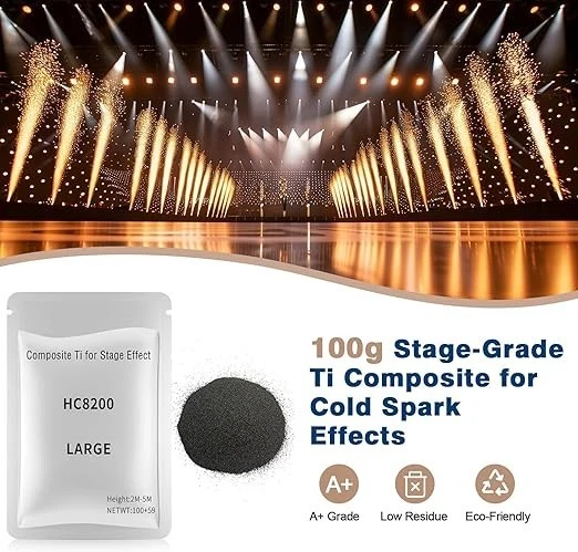 ✔️ N.1 BUSTINA 100g RICARICA PER SPARK MACHINE FONTANE FREDDE POLVERE DI TITANIO - Immagine 1 di 1