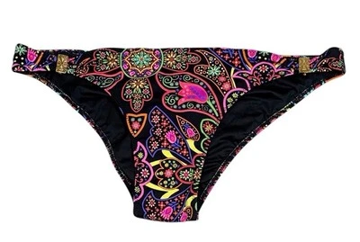 Parte inferior de natación de bikini Phax L negra multi floral para mujer nueva con etiquetas Foto 1 de 4