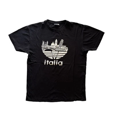 Camisa De Colección Años 2000 Italia Italia Adidas Parodia Talla L Rara Y2K Impresa En Italia Foto 1 de 2