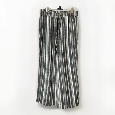Briggs Womens Wide Leg Pants Striped Drawstring Waist Casual Comfy Size L - Image 1 of 4
