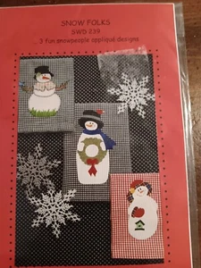 Snow Folks Maschine Applikation Muster Anleitung NEU Connie Spurlock Handtücher - Bild 1 von 3