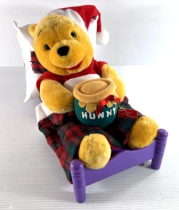 TELCO Winnie The Pooh in Bed Christmas Holiday 12.5" Length Talking Plush Toy - Picture 1 of 17