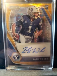 2021 Zach Wilson Rookie Auto #27/49 RC Jets, BYU QB  - Bild 1 von 4
