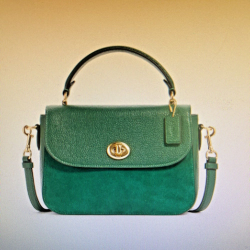 Coach Marlie Top Handle Satchel Leather Crossbody Purse Bag Kelly Green