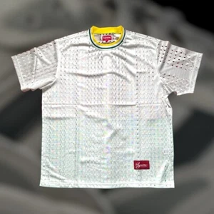 Supreme Perforated Stripe Warm Up Top White Sz L - Picture 1 of 1