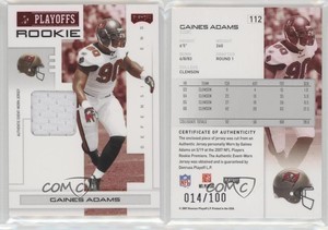 2007 Playoff NFL Playoffs Red Materials /100 Gaines Adams #112 Rookie RC