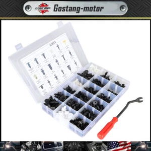 Plastic Rivets Clips Fastener Fender Bumper Push Pin 415Pcs +Free Remover Tool - Picture 1 of 9