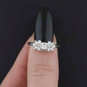 2 Ct Marquise Cut Simulated Diamond 14k White Gold Plated Women's Wedding Ring - Picture 1 of 6