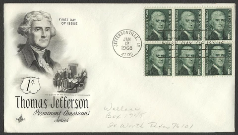 #1278 1c Jefferson, Art Craft-Addressed FDC **ANY 5=FREE SHIPPING** Cover