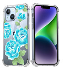 Floral Flower Blue Rose Fleur Coque Cover Case For Iphone 15 Pro Max 14 13 12 11