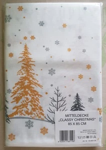 Neu! OVP! Mitteldecke, Tischdecke, 85 X 85 cm, Weihnachten, weiß + gold + silber - Bild 1 von 3