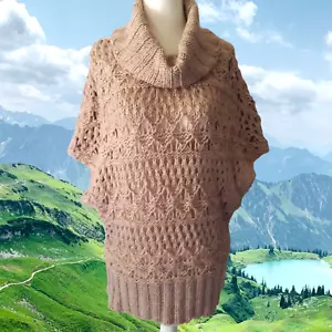 Maglione JENNIFER LOPEZ JLO donna M misto lana acrilico collo cappuccio marrone metallizzato - Foto 1 di 10