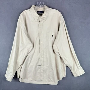 Polo Ralph Lauren Mens The Big Shirt XL Button Down Long Sleeve Tan - Picture 1 of 9