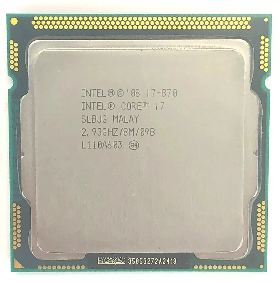 Procesador Intel Core i7-870 Quad Core 2,93 GHz 8 MB Socket LGA1156 95 W SLBJG 95 W Foto 1 de 1