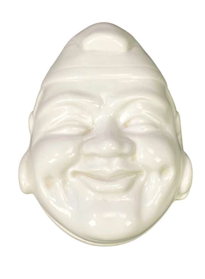 Máscara Arte Facial Baratija Feliz Paz Hombre Buda Asiático Porcelana Blanco 2 Piezas Foto 1 de 4