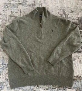 Ralph Lauren Polo Mujer 100% Lana 1/4 Cremallera Suéter Verde Talla XL USADO EN EXCELENTE ESTADO LNC - Imagen 1 de 7