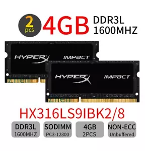 Kingston HyperX Impact 8GB Kit 2x4GB DDR3L 1600MHz PC3L-12800S Laptop Memory RAM - Picture 1 of 7