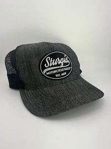 Sturgis Vintage Oval Motorrad Rallye Trucker Mütze Kappe Netz schwarz Denim Einheitsgröße - Bild 1 von 6