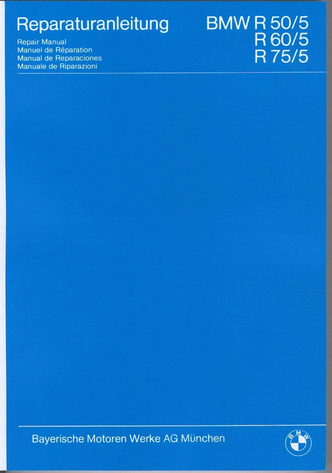 BMW Workshop Manual/Repair Manual R 75/5 60/5 50/5, R 75 60 50/5 New - Image 1 of 1