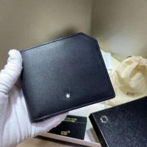 New Mon Black Card Pack Real Leather Card Case Bank Card Holder #130048 IT - Foto 1 di 9