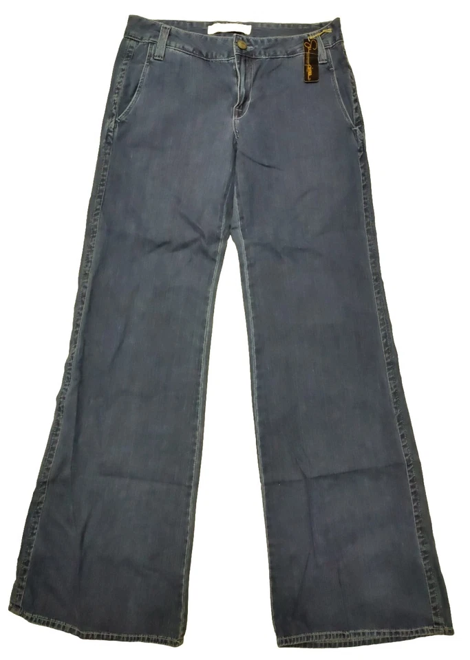 Pantalones de mezclilla para mujer Agave Nectar talla 28 Patrona pierna ancha pantalones de mezclilla azul Foto 1 de 4