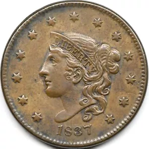 1837 large cent with uncirculated details - Picture 1 of 2