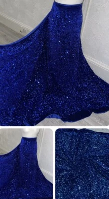 TELA DE TERCIOPELO PESADA Royalblue Sequin de 1 yarda 58" de ancho Foto 1 de 2