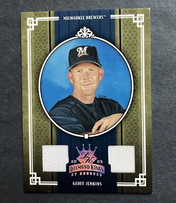 2005 Donruss Diamond Kings Game Used Materials 10/100 Geoff Jenkins #358 - Image 1 of 2